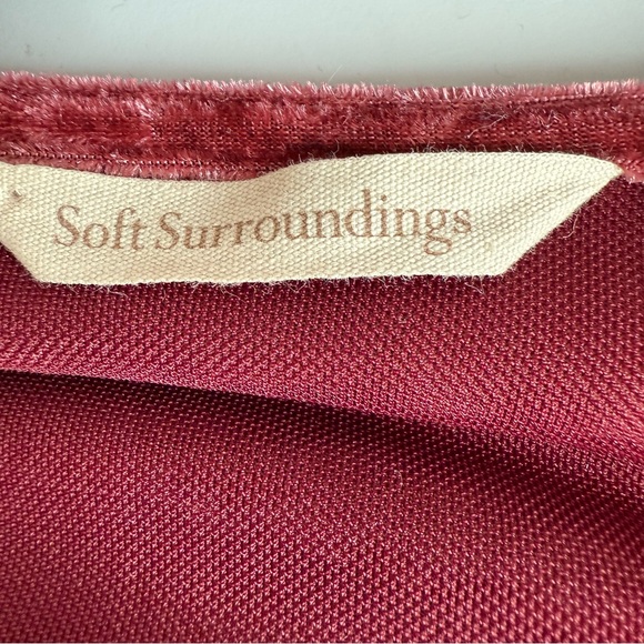 Soft Surroundings Wine Velvet Draped Ruched Front Top Women’s 3X - Picture 9 of 12